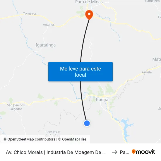 Av. Chico Morais | Indústria De Moagem De Milho - Sentido Cachoeirinha to Paivas map