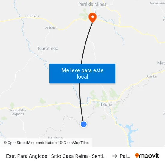 Estr. Para Angicos | Sítio Casa Reina - Sentido Centro to Paivas map