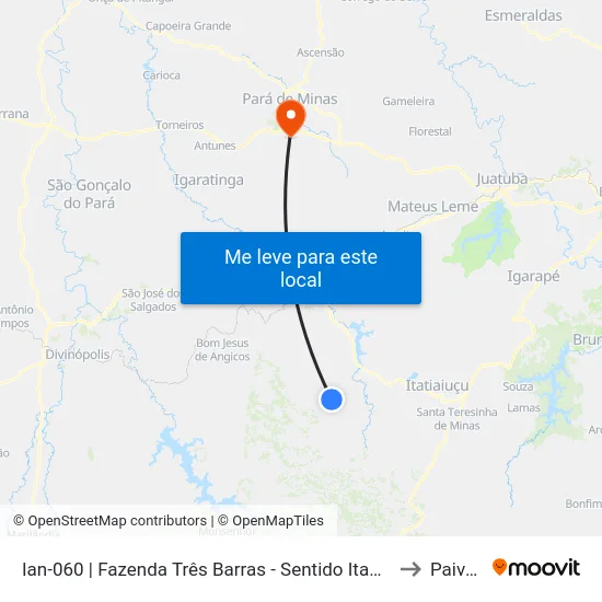 Ian-060 | Fazenda Três Barras - Sentido Itaúna to Paivas map