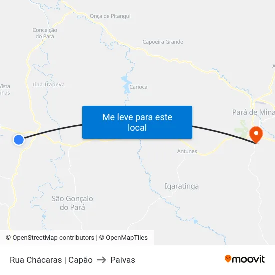 Rua Chácaras | Capão to Paivas map