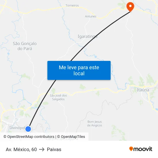 Av. México, 60 to Paivas map