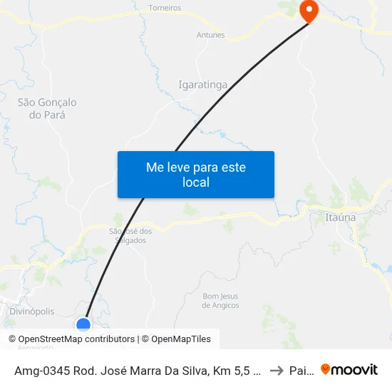 Amg-0345 Rod. José Marra Da Silva, Km 5,5 Oeste | Entr. Dvl-120 to Paivas map