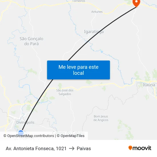 Av. Antonieta Fonseca, 1021 to Paivas map