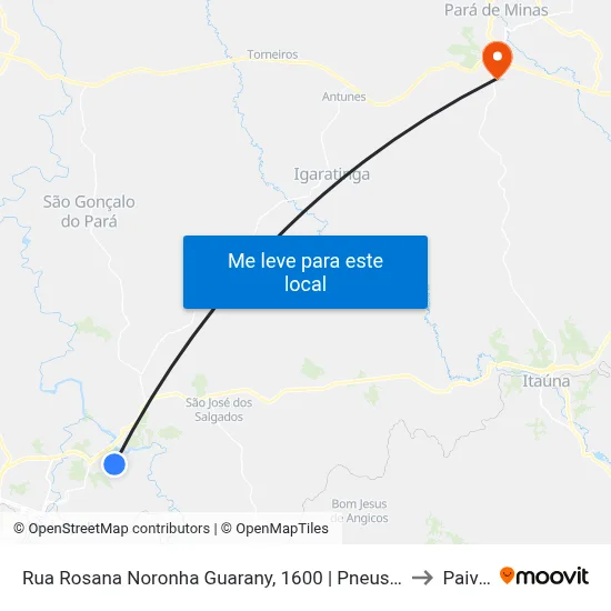 Rua Rosana Noronha Guarany, 1600 | Pneus Avenida to Paivas map