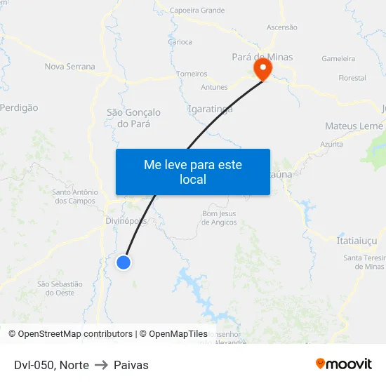Dvl-050, Norte to Paivas map