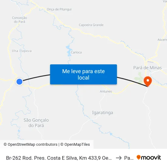 Br-262 Rod. Pres. Costa E Silva, Km 433,9 Oeste | Mr Brasil Embalagens to Paivas map