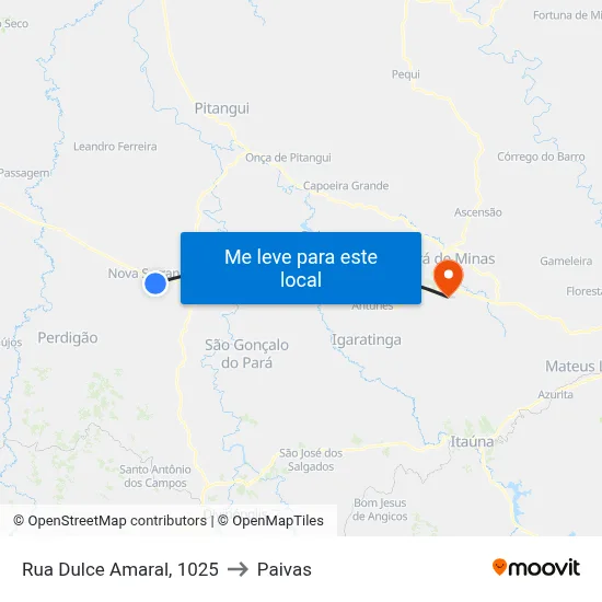 Rua Dulce Amaral, 1025 to Paivas map
