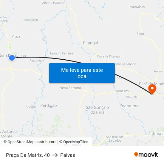 Praça Da Matriz, 40 to Paivas map