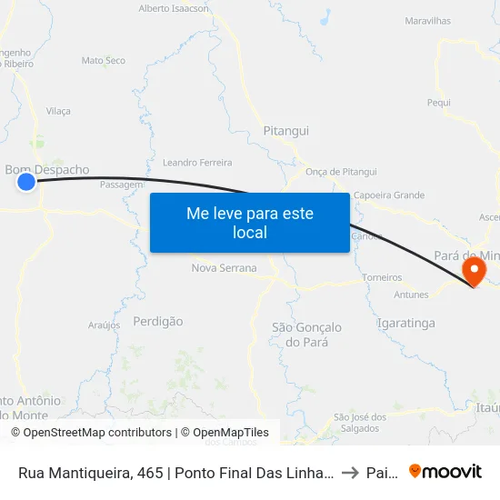 Rua Mantiqueira, 465 | Ponto Final Das Linhas Da Circullare to Paivas map