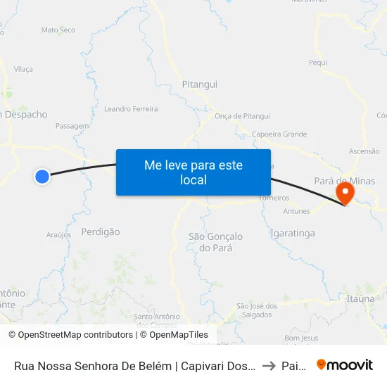 Rua Nossa Senhora De Belém | Capivari Dos Eleutérios to Paivas map