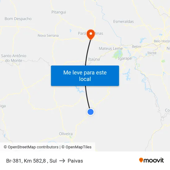 Br-381, Km 582,8 , Sul to Paivas map