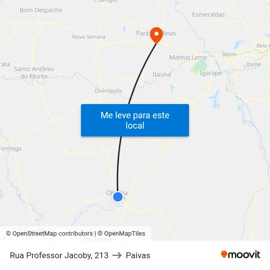 Rua Professor Jacoby, 213 to Paivas map