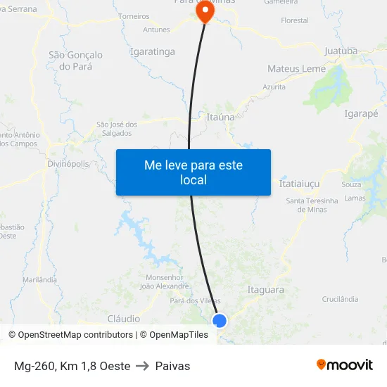 Mg-260, Km 1,8 Oeste to Paivas map