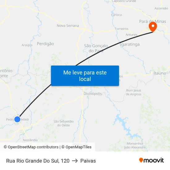 Rua Rio Grande Do Sul, 120 to Paivas map