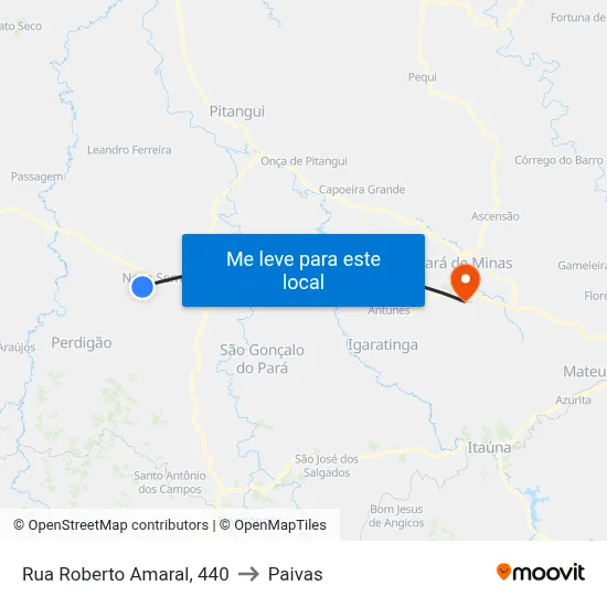 Rua Roberto Amaral, 440 to Paivas map