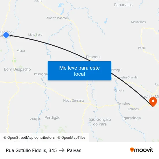 Rua Getúlio Fidelis, 345 to Paivas map
