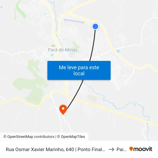 Rua Osmar Xavier Marinho, 640 | Ponto Final Do Santos Dumont to Paivas map