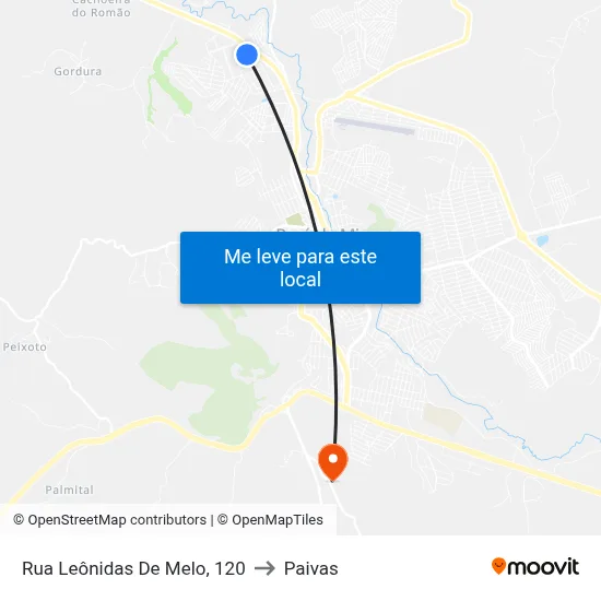 Rua Leônidas De Melo, 120 to Paivas map