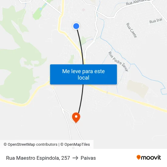 Rua Maestro Espindola, 257 to Paivas map