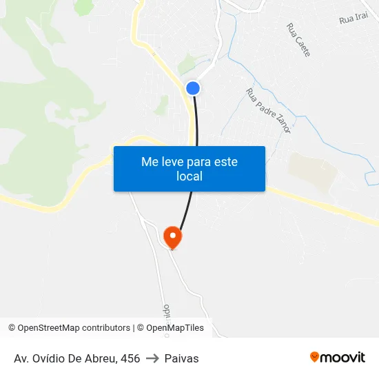 Av. Ovídio De Abreu, 456 to Paivas map