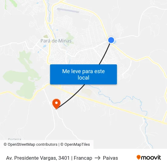 Av. Presidente Vargas, 3401 | Francap to Paivas map