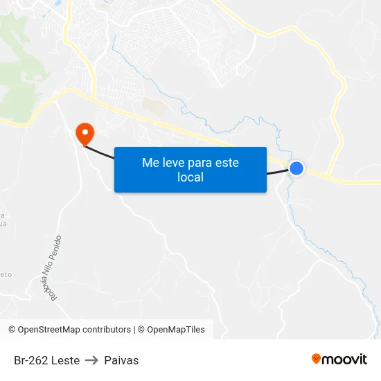 Br-262 Leste to Paivas map