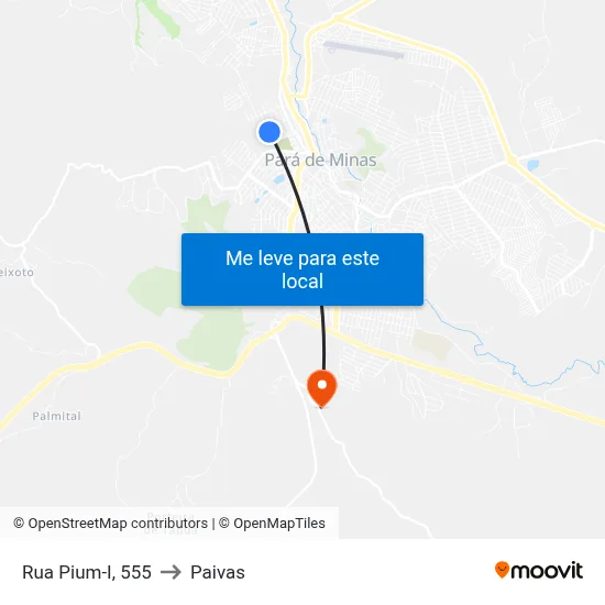 Rua Pium-I, 555 to Paivas map