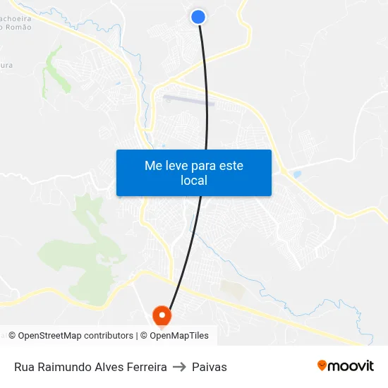 Rua Raimundo Alves Ferreira to Paivas map