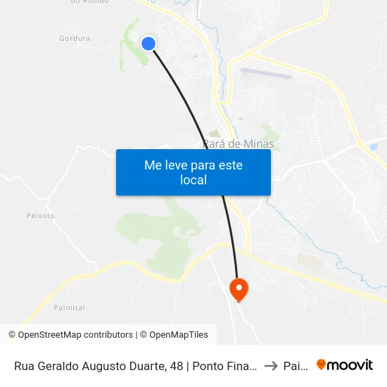 Rua Geraldo Augusto Duarte, 48 | Ponto Final Do Grão Pará to Paivas map