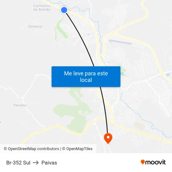 Br-352 Sul to Paivas map