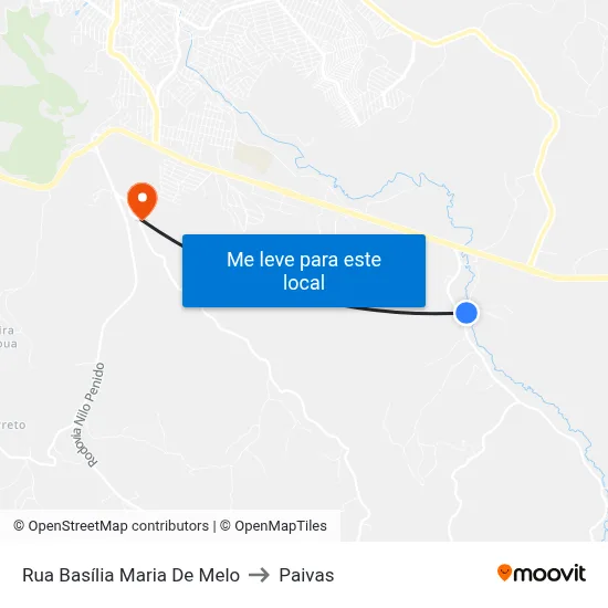 Rua Basília Maria De Melo to Paivas map