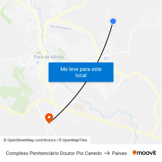 Complexo Penitenciário Doutor Pio Canedo to Paivas map