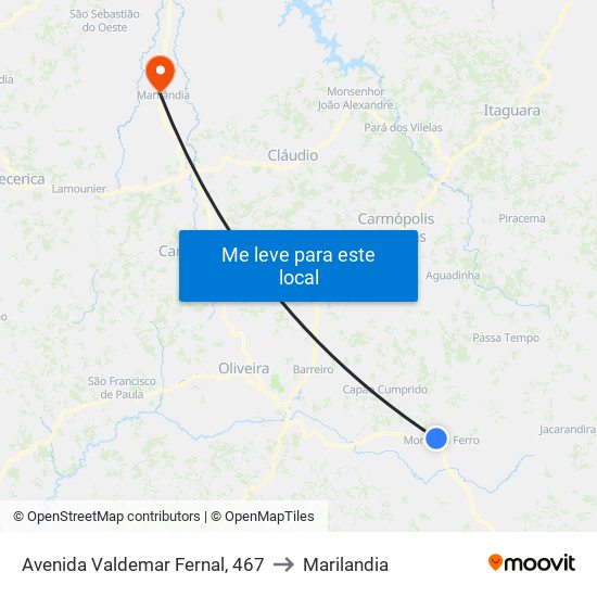 Avenida Valdemar Fernal, 467 to Marilandia map