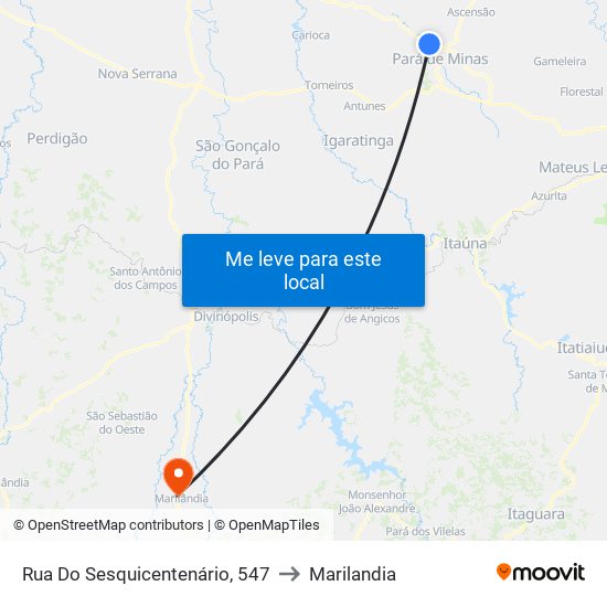 Rua Do Sesquicentenário, 547 to Marilandia map