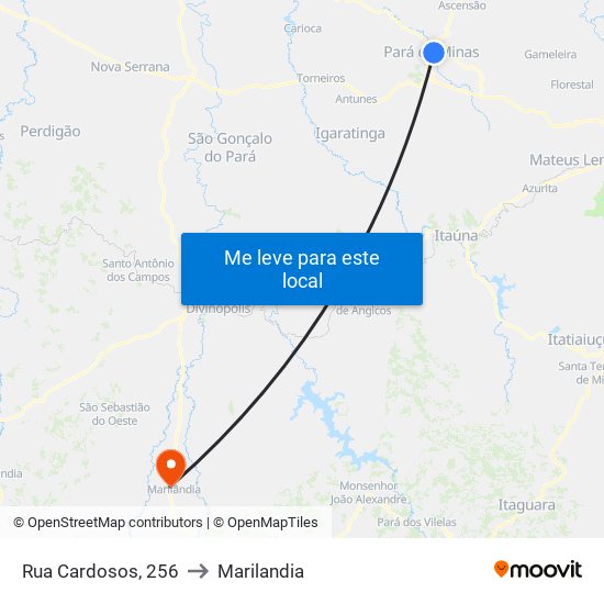 Rua Cardosos, 256 to Marilandia map