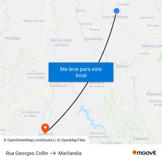 Rua Georges Collin to Marilandia map