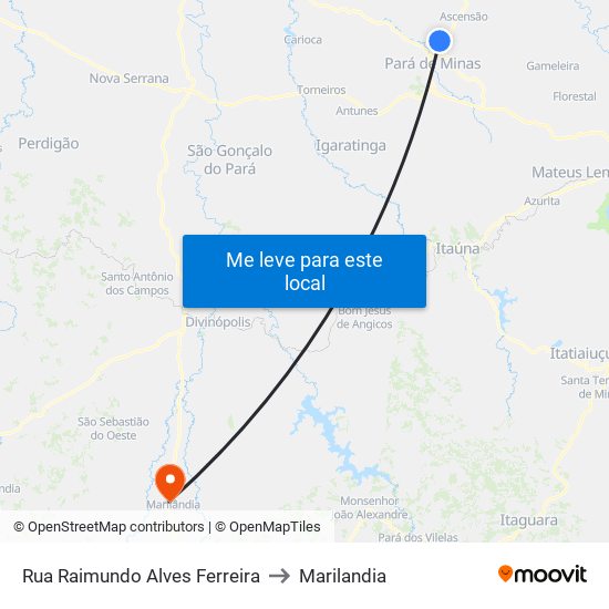 Rua Raimundo Alves Ferreira to Marilandia map