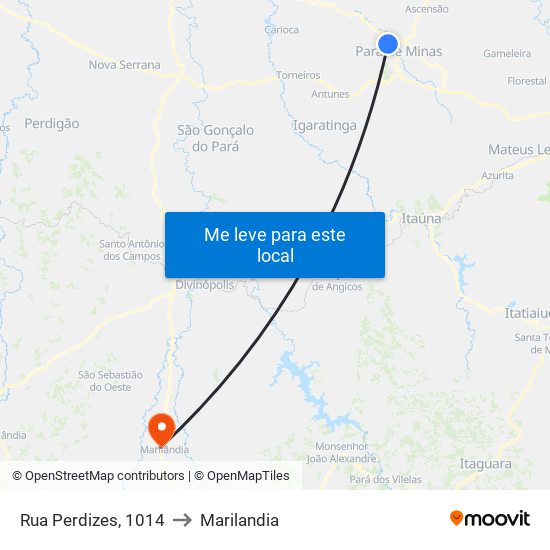 Rua Perdizes, 1014 to Marilandia map