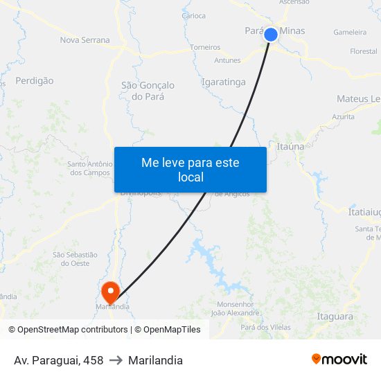 Av. Paraguai, 458 to Marilandia map