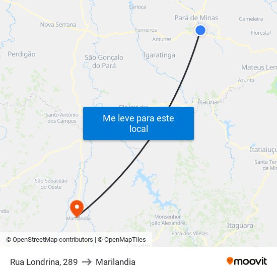 Rua Londrina, 289 to Marilandia map