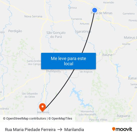 Rua Maria Piedade Ferreira to Marilandia map