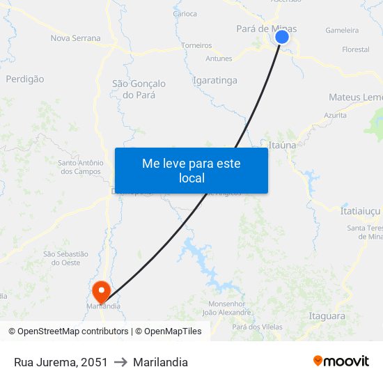 Rua Jurema, 2051 to Marilandia map