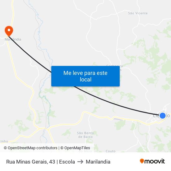 Rua Minas Gerais, 43 | Escola to Marilandia map