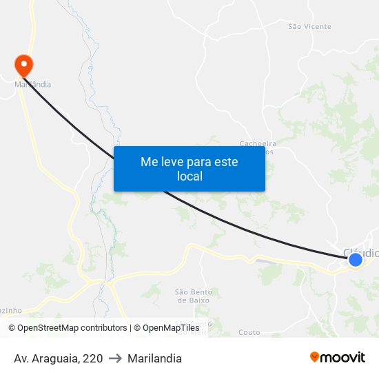 Av. Araguaia, 220 to Marilandia map