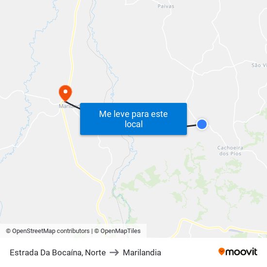 Estrada Da Bocaína, Norte to Marilandia map