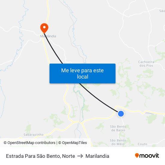 Estrada Para São Bento, Norte to Marilandia map