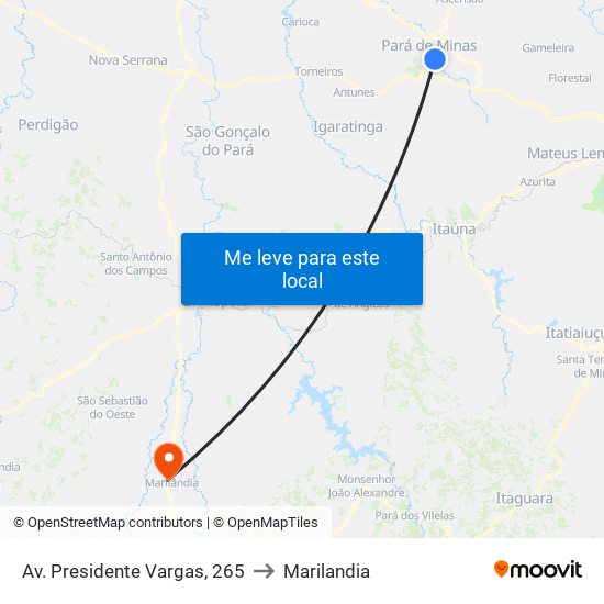 Av. Presidente Vargas, 265 to Marilandia map