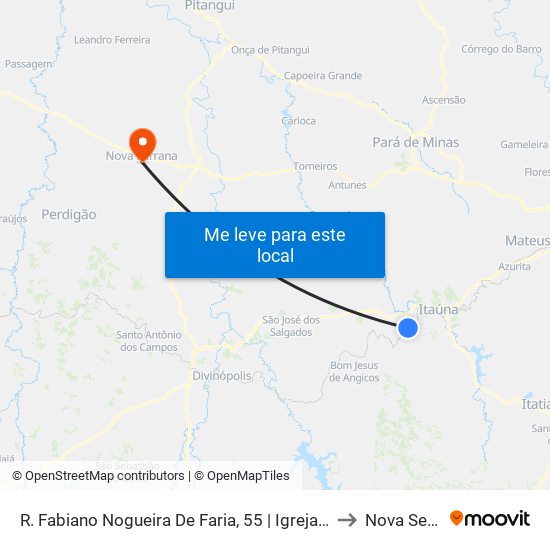 R. Fabiano Nogueira De Faria, 55 | Igreja De São Bento to Nova Serrana map