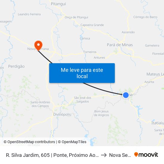 R. Silva Jardim, 605 | Ponte, Próximo Ao Posto Ipiranga to Nova Serrana map