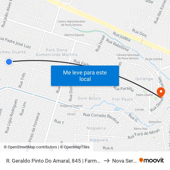 R. Geraldo Pinto Do Amaral, 845 | Farmácia São Luiz to Nova Serrana map